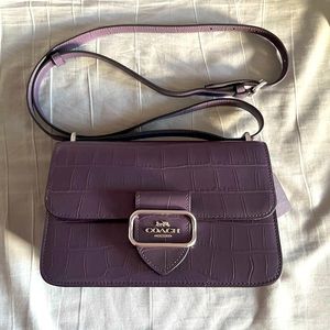 COACH Morgan Square Crossbody - Silver/Amethyst w/ matching Small Morgan Wallet